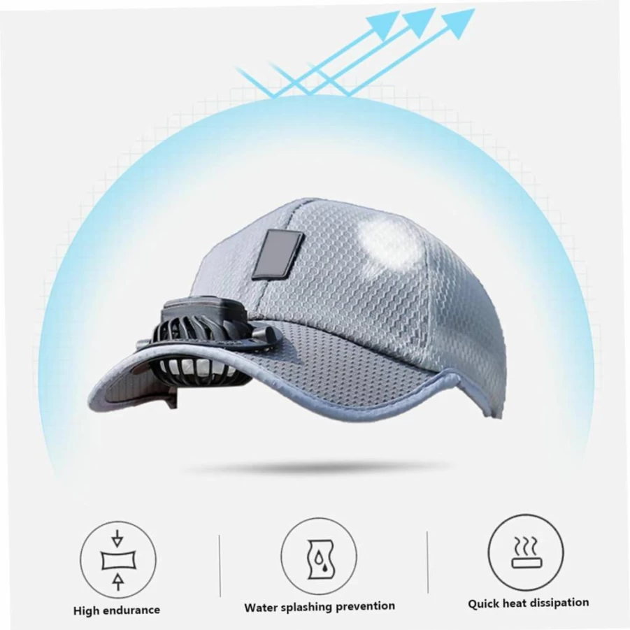 Pastoralist Unisex USB Rechargeable Cooling Fan Hat for Sun Protection Outdoor Summer Activities Grey