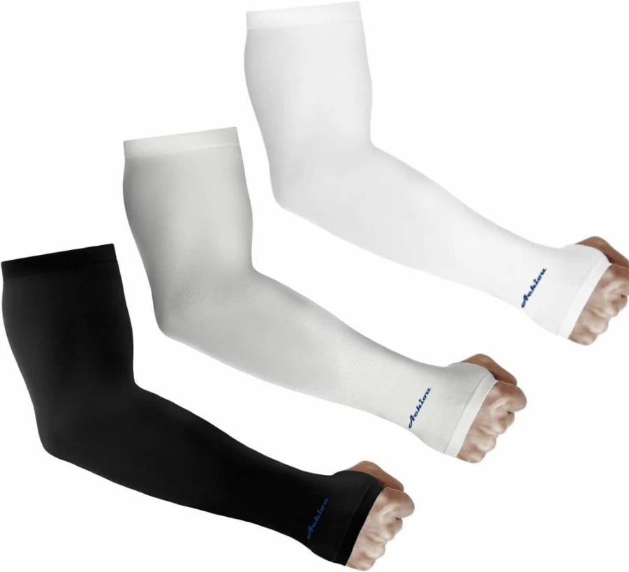 Achiou Compression Arm Sleeves for Men & Women - UV Protection, Cooling, Sunblock for Basketball, Football, Tattoo Cover - Summer Sports Accessories