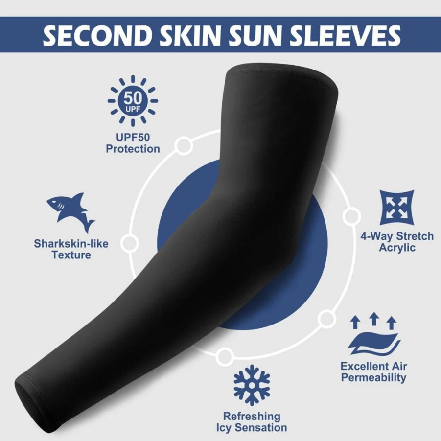 Aprilswan UV Protection Arm Sleeves - Cooling Compression Sun Sleeves for Men & Women, Sports & Outdoor Activities
