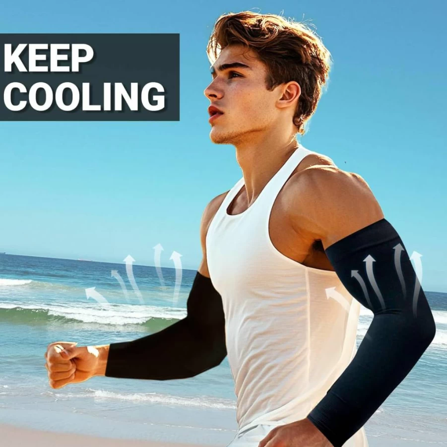 PFFY UV Sun Protection Cooling Arm Sleeves for Men & Women - Breathable Sports Sleeves for Outdoor Activities