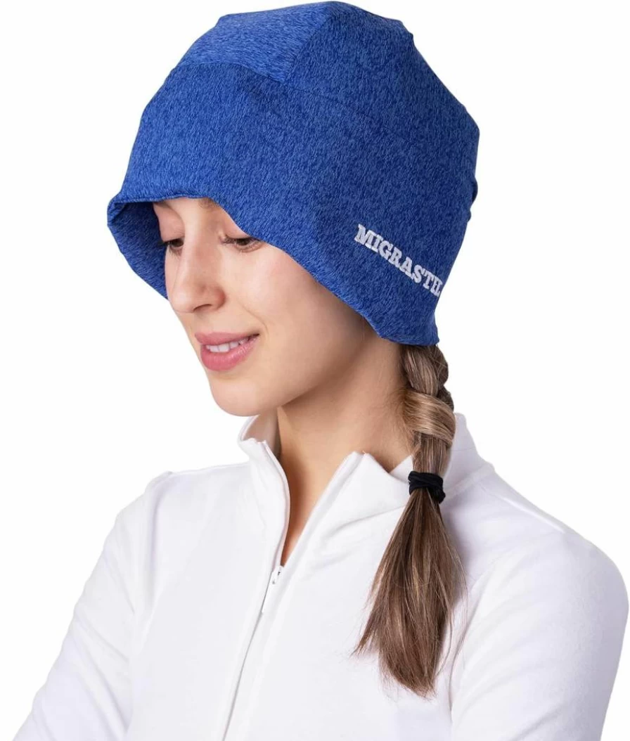 Basic Vigor Migraine Relief Cap with Cooling Gel – Flexible Ice Head Wrap for Men & Women, Comfortable Migraine Hat Includes Zippered Storage Bag