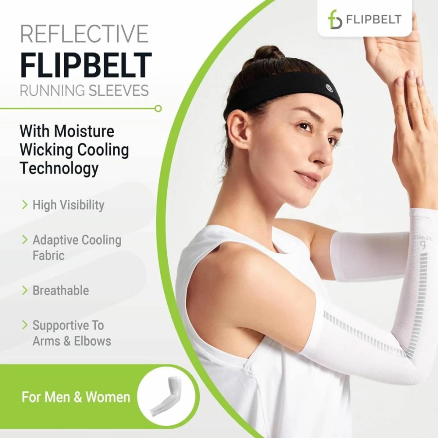 FlipBelt Unisex Sports Sun Protection Arm Sleeves for Running & Outdoor Activities