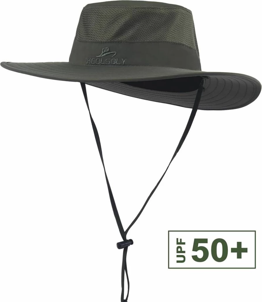 KOOLSOLY UPF 50+ Sun Protection Fishing Hat with Neck Flap for Men & Women - Breathable Outdoor Sun Cap for UV Protection