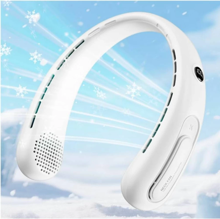 SITERGOFAN Portable Neck Fan - Hands-Free Bladeless Wearable Fan with 360° Airflow, 4000mAh Rechargeable Battery, Adjustable Design for Indoor Outdoor Use, Ideal Gift for Men and Women - Blue