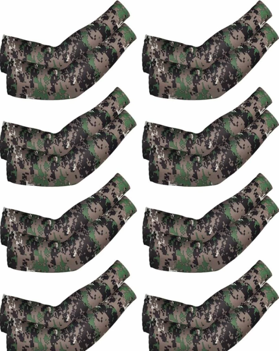 Mudder Unisex UV Protection Arm Cooling Sleeves - 8 Pairs, Ice Silk Fabric, Camouflage Design, Sun Shield & Moisture Wicking