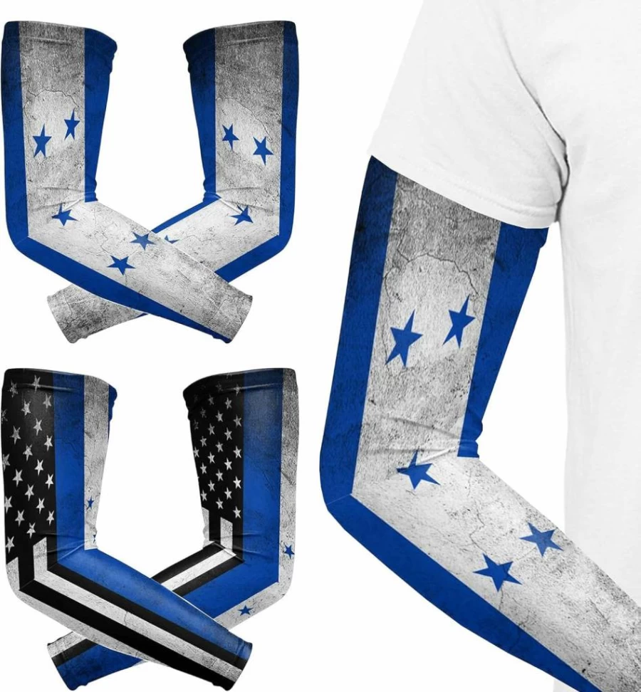 HJKLONE Cooling UV Protection Arm Sleeves for Men & Women - 2 Pair Set for Running, Golf, Cycling, Outdoor Sports