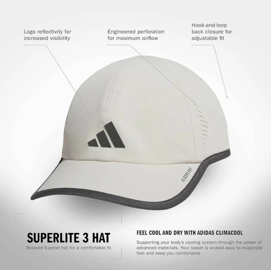 Adidas Men's Superlite Performance Cap - Adjustable & Lightweight Relaxed Fit Hat