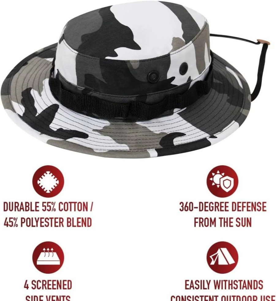 Rothco Military Camo Boonie Bucket Hat - Tactical Outdoor Sun Hat for Men & Women