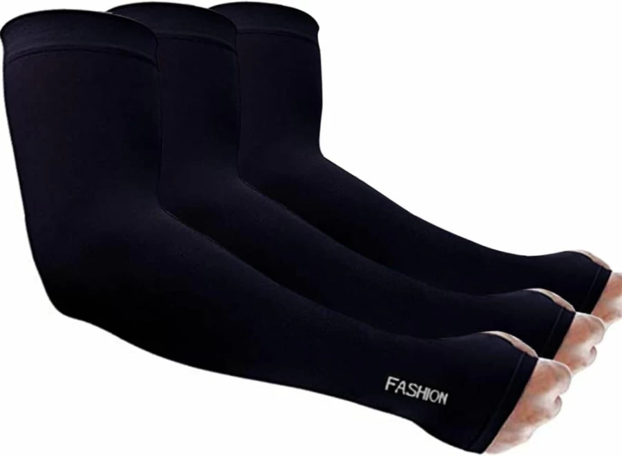 Bacophy 3/6 Pairs UV Protection Arm Sleeves with Thumb Holes for Men & Women, Breathable Sunblock Sleeve Covers for Cycling, Golf, and Outdoor Activities