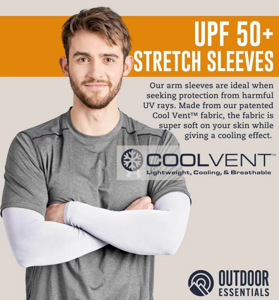 OutdoorEssentials UV Protection Arm Sleeves for Men & Women - Cooling Compression Sleeves for Golf, Running & Outdoor Activities