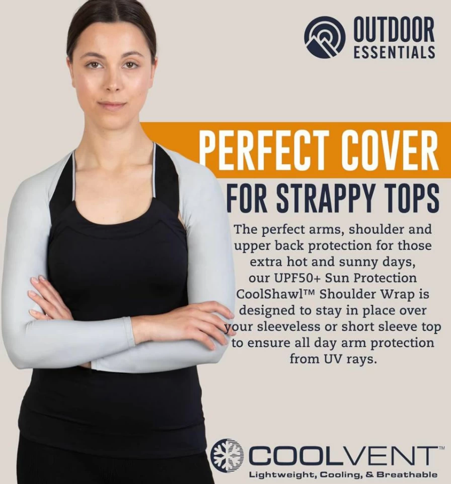 OutdoorEssentials Women's UV Protection Golf Sun Sleeves - Cooling Arm Covers & Shawl for Sun Protection
