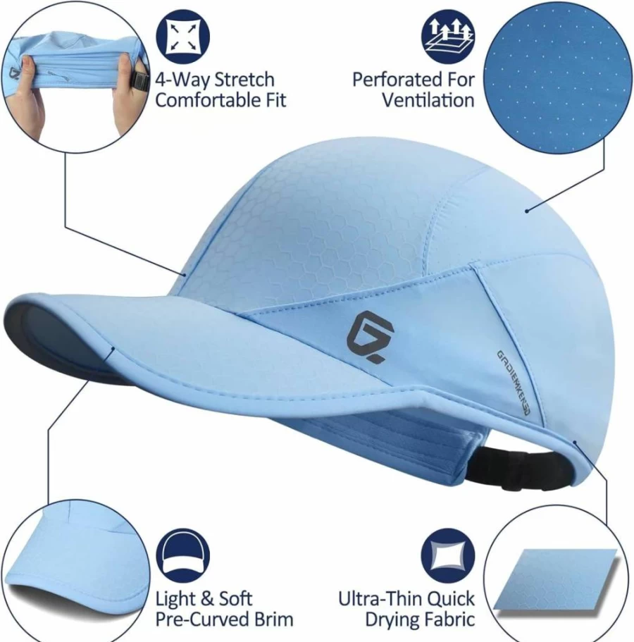 GADIEMKENSD Unisex Running Hat - Stretchable, Quick-Dry, Lightweight with Soft Brim for Men & Women