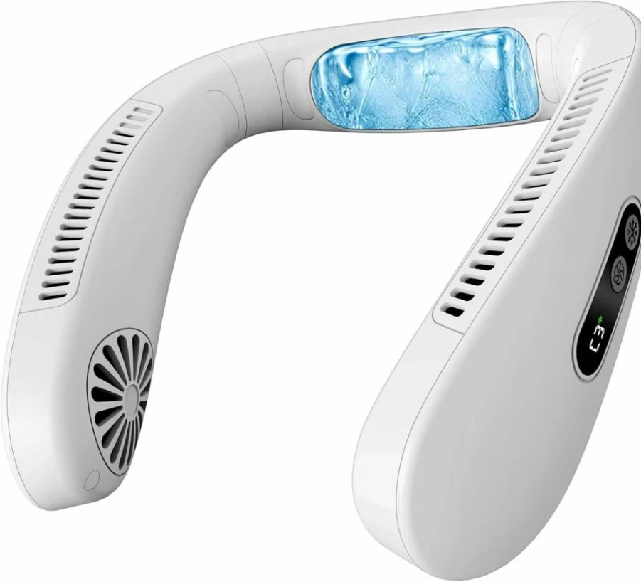 HIGO Coolmaster Ultra Wearable Neck Fan with 5500mAh Battery, Portable Personal Air Conditioner, Ergonomic Design, Rechargeable Cooling Fan for Office & Outdoor, Glacier Gray