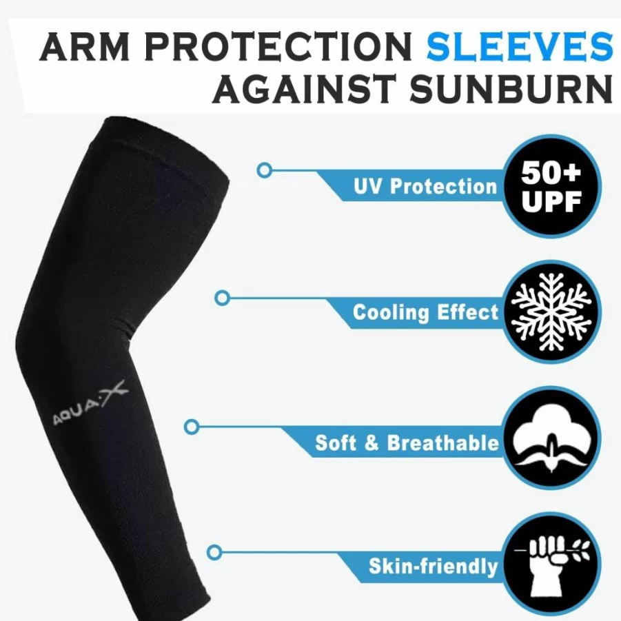 BOCOSO UPF 50 Sun Protection Arm Sleeves - Cooling UV Blocking Sleeves for Men & Women, Perfect for Cycling, Running, Golf, Driving in Summer