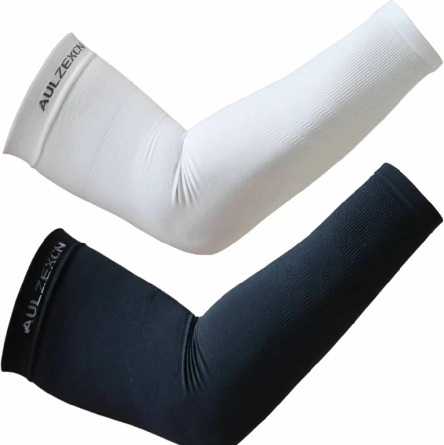 AULZEXCN Cooling Arm Sleeves for Men & Women - UV Sun Protection, Compression Sports Sleeves for Athletic Activities, Tattoo Cover Up, Warm & Cool Performance Wear