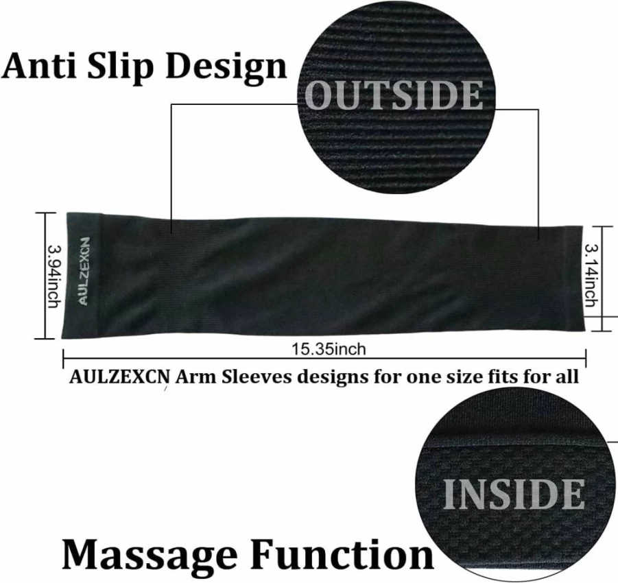 AULZEXCN Cooling Arm Sleeves for Men & Women - UV Sun Protection, Compression Sports Sleeves for Athletic Activities, Tattoo Cover Up, Warm & Cool Performance Wear
