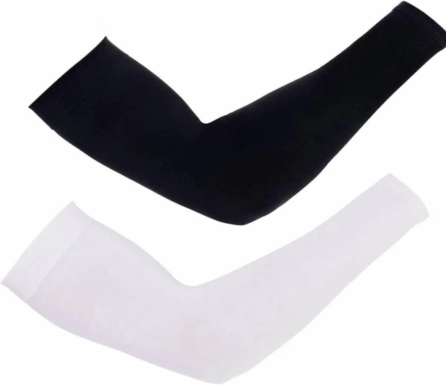 CMCOOPLX UV Sun Protection Arm Sleeves - 2 Pairs Cooling Compression Sleeves for Men & Women, Tattoo Cover Up, Youth Sport Arm Covers