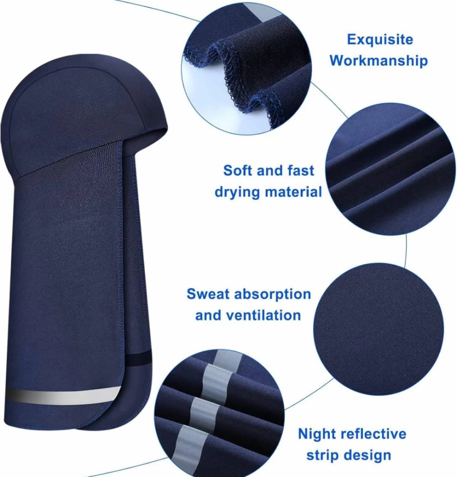 Coume 6-Pack Breathable Skull Cap Helmet Liner with Neck Shade for Sun Protection - Cooling Hat for Fishing, Sports & Outdoor Activities