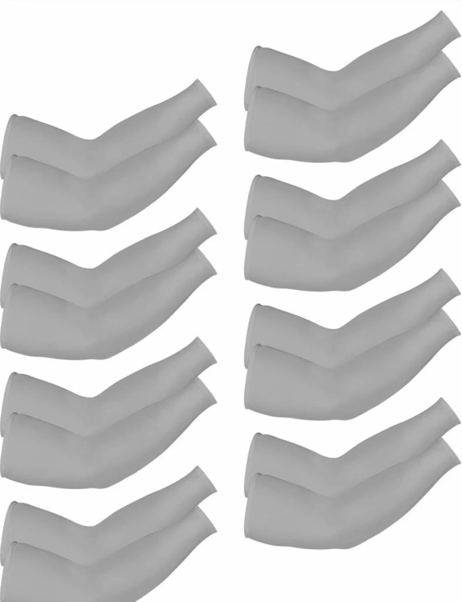 Mudder 8 Pairs Unisex UV Protection Cooling Arm Sleeves - Breathable Ice Silk Sun Shield for Men & Women (Grey)