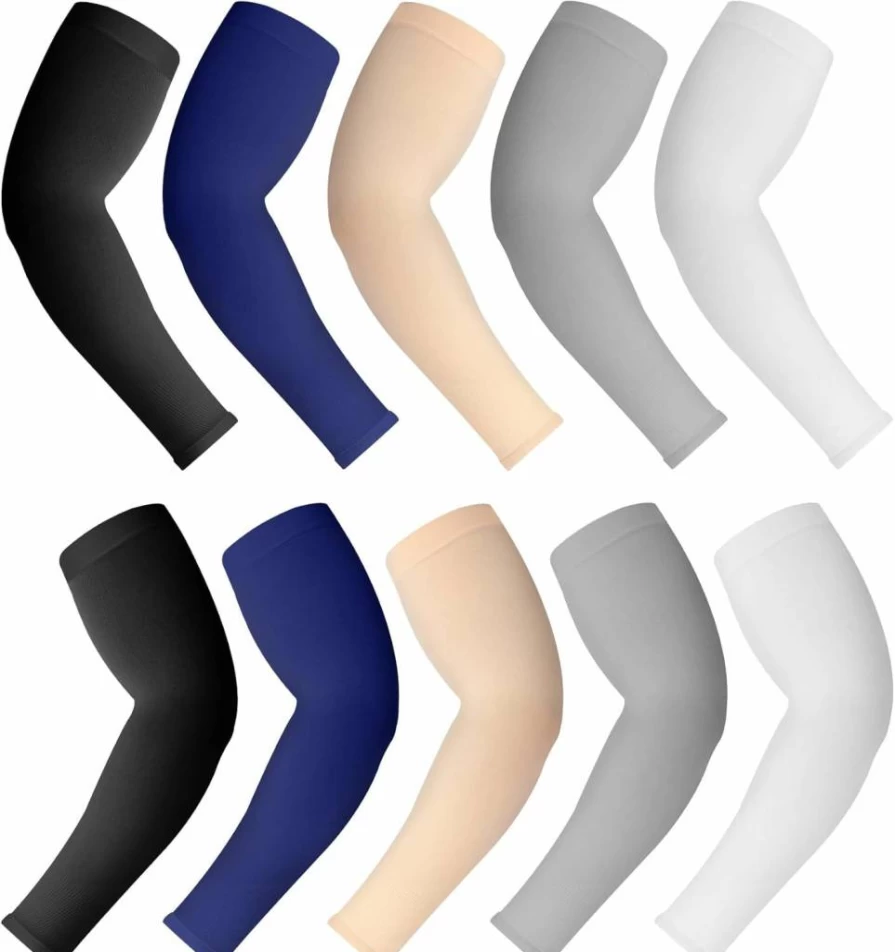 R2Depot Unisex Cooling UV Protection Arm Sleeves - 5 Pack Breathable Tattoo Cover Up Sleeves for Women, Men & Youth