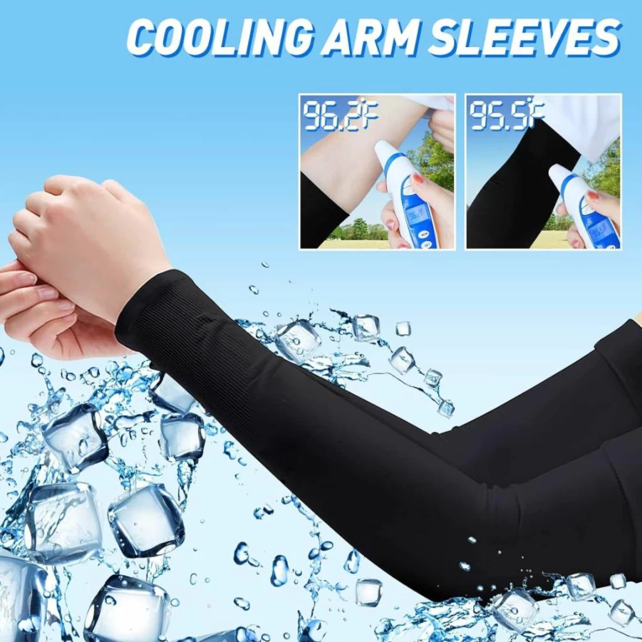R2Depot Unisex Cooling UV Protection Arm Sleeves - 5 Pack Breathable Tattoo Cover Up Sleeves for Women, Men & Youth