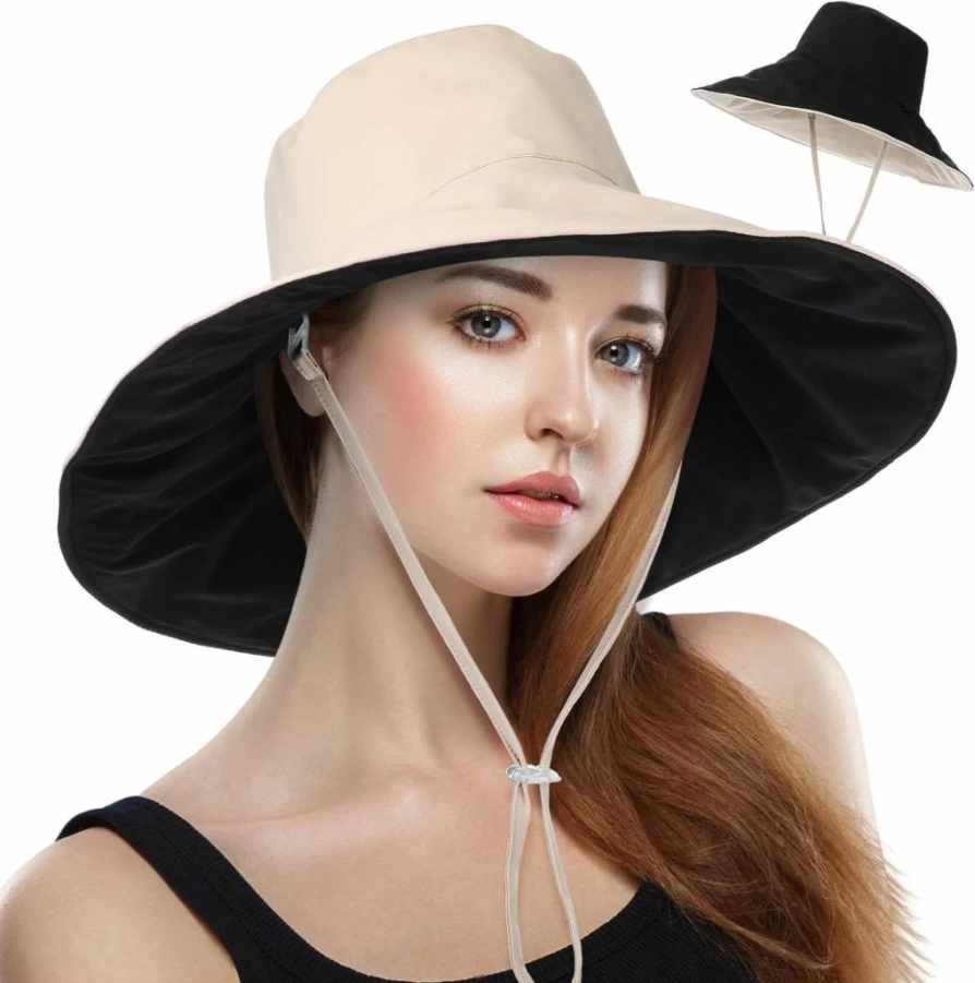Shyyween Wide Brim Sun Hat for Women & Men - UPF 50+ Cooling Bucket Hat for Beach, Fishing, Hiking & Outdoor Activities
