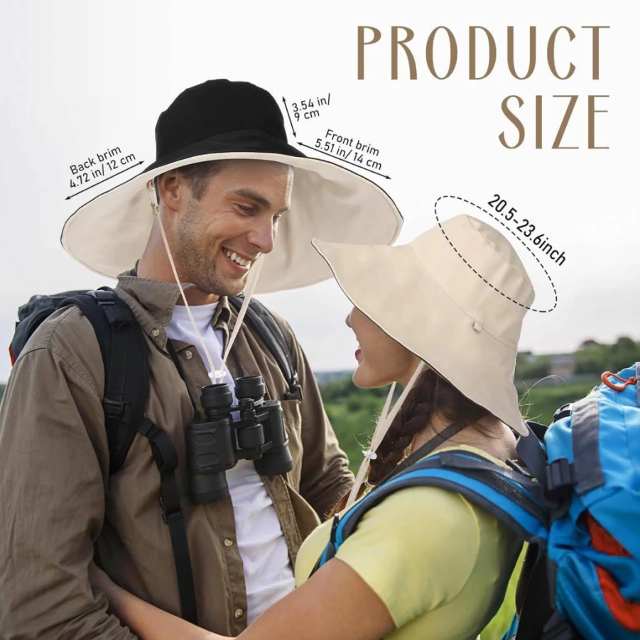 Shyyween Wide Brim Sun Hat for Women & Men - UPF 50+ Cooling Bucket Hat for Beach, Fishing, Hiking & Outdoor Activities