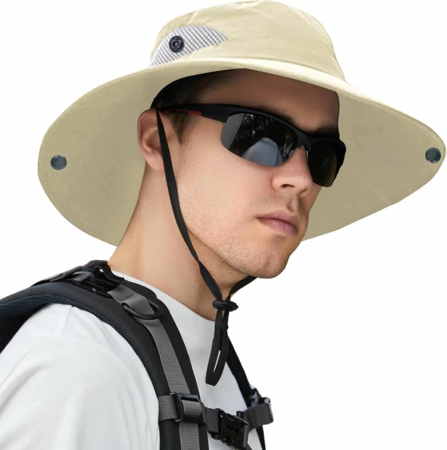 ZOORON UPF50+ Wide Brim Sun Hat for Men & Women - Waterproof Bucket Boonie Hat for Fishing, Hiking, Camping Outdoor UV Protection