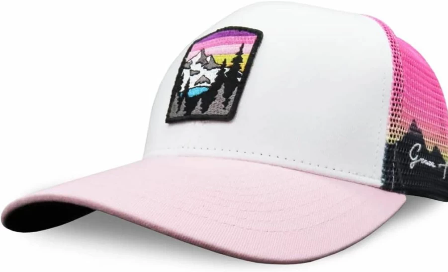 Grace Folly Women's Summer Beach Trucker Hat - Adjustable Snapback Baseball Cap for Outdoor Activities