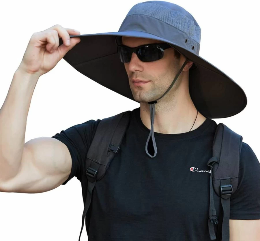 Leotruny Waterproof Wide Brim Sun Hat UPF50+ for Outdoor Activities Fishing Hiking Camping Beach Travel