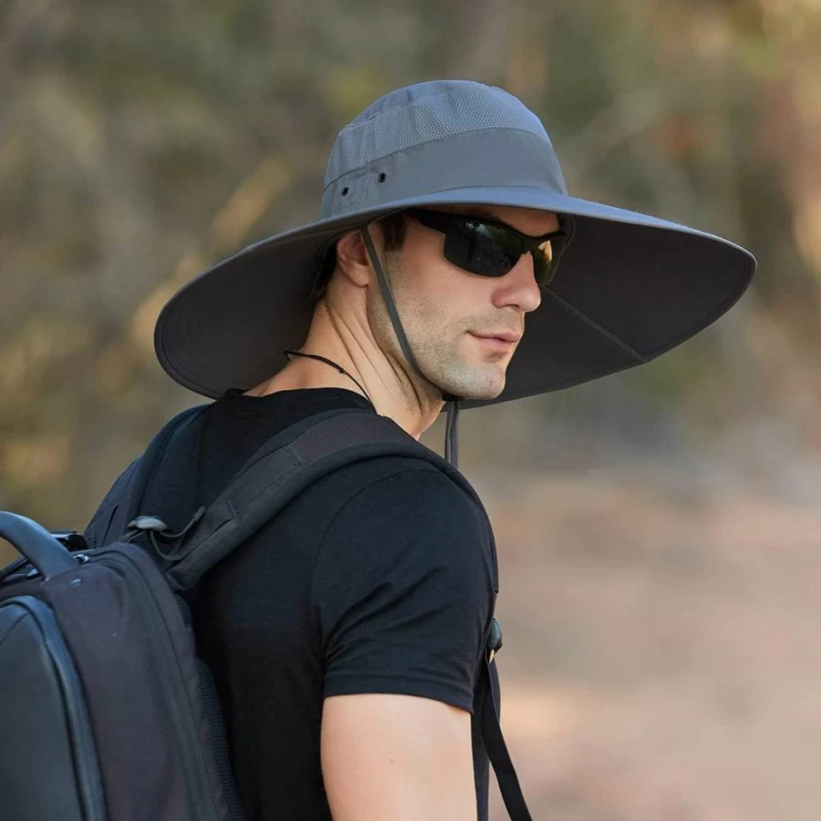 Leotruny Waterproof Wide Brim Sun Hat UPF50+ for Outdoor Activities Fishing Hiking Camping Beach Travel