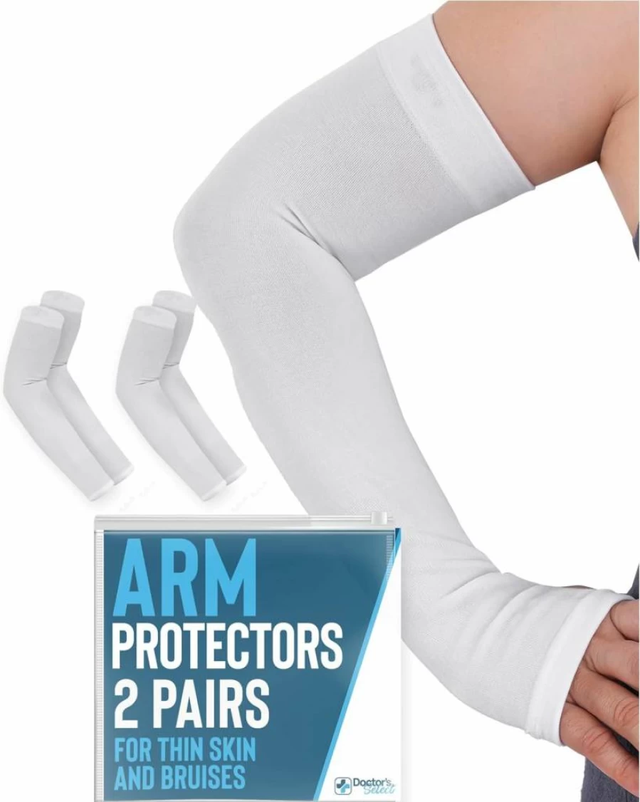 Doctor's Select Arm Sleeves for Thin Skin & Bruising - UPF 50 Sun Protection, Cooling Fabric, Unisex (2 Pairs)