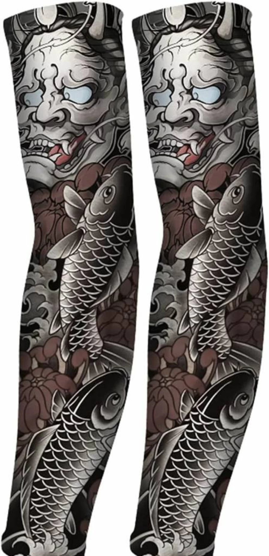 Aresvns Halloween Makeup Tattoo Arm Sleeves - Cooling UV Sun Protection Sleeves for Men & Women, Breathable Fashion Arm Cover