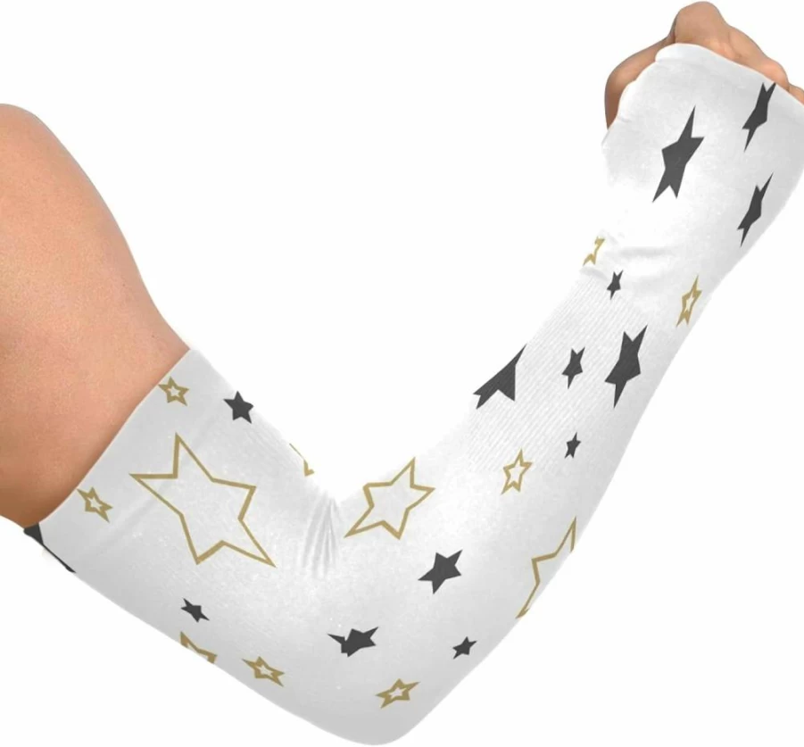 Xigua Sunflower UV Protection Arm Sleeves with Thumb Hole - Cooling Compression Sunblock Sleeves for Men & Women