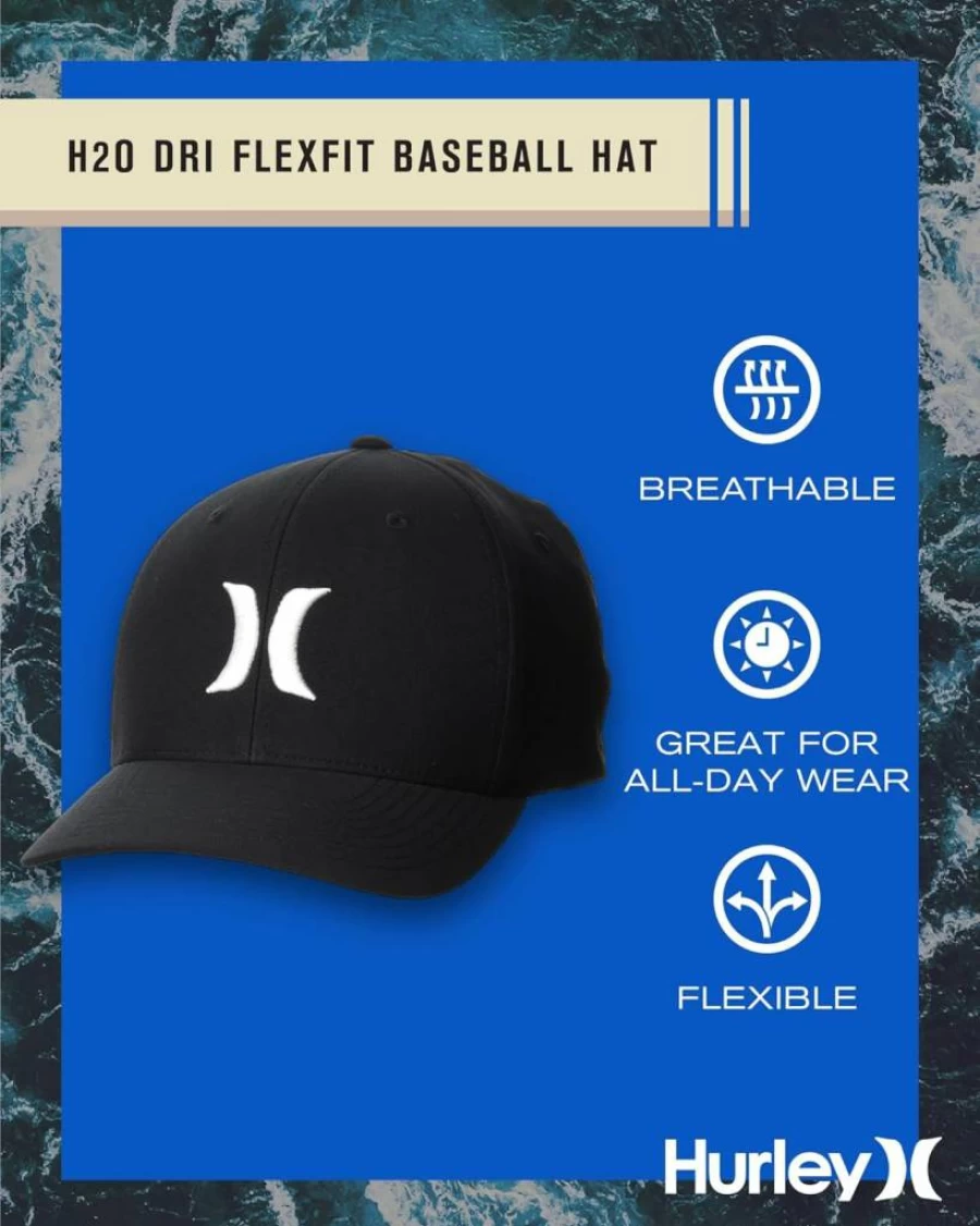 Hurley Men's Dri-FIT Performance Baseball Cap - Moisture-Wicking Adjustable One&Only 2.0 Hat for Active Lifestyle