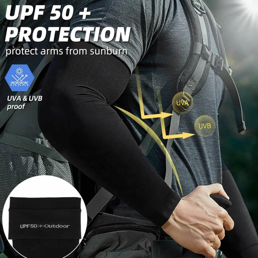 BHYTAKI UPF 50 Sun Protection Arm Sleeves – Cooling UV Compression Sleeves for Men, Women & Teens – Sports & Outdoor Activities