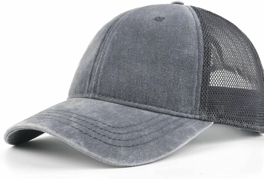 Zylioo XXL Oversize Adjustable Mesh Trucker Hat for Big Heads - Soft Washed Cotton Running Cap