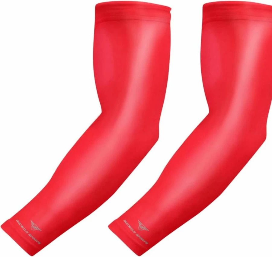 Bucwild Sports Compression Arm Sleeves for Men & Women - Breathable UV Protection Athletic Sleeve (1 Pair) - Youth & Adult Sizes