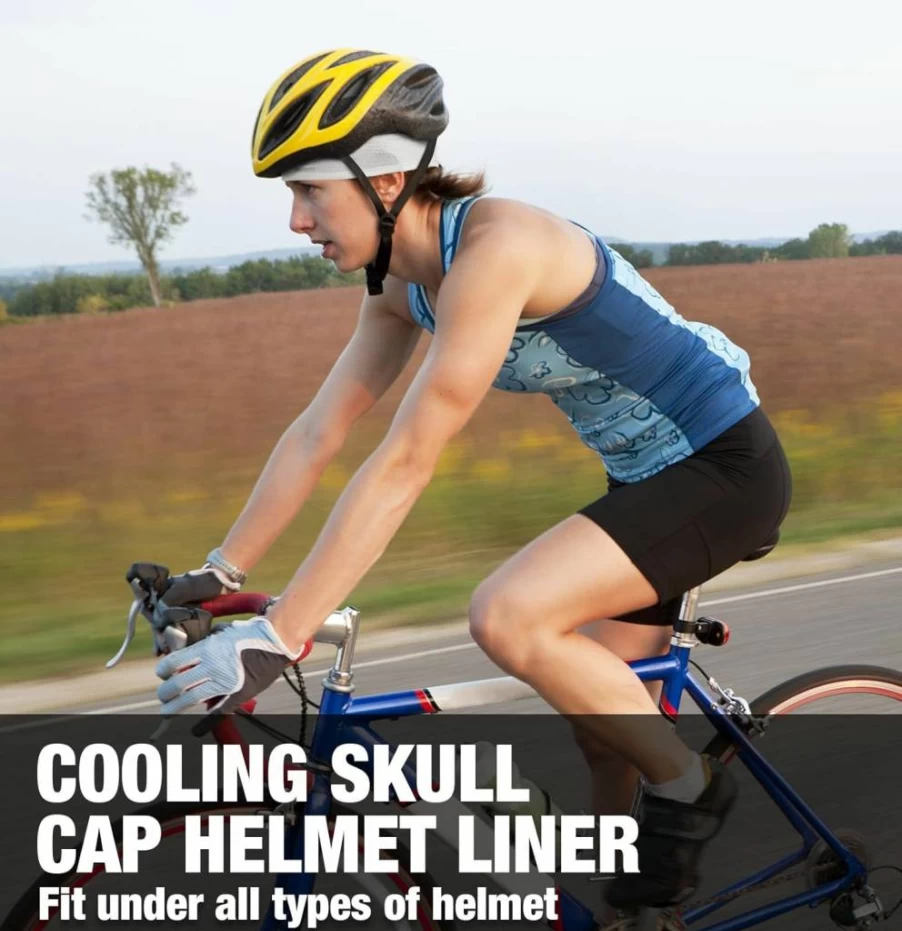 MELASA Lightweight Cooling Skull Cap Helmet Liner - Breathable Mesh Sweat Liner for Cycling & Motorcycle Helmets, Unisex Design for Men & Women