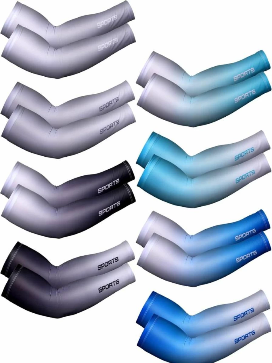 Sureio 8 Pairs UV Sun Protection Arm Sleeves for Men & Women - Cooling Ice Silk Sleeves with Fresh Colors for Outdoor Sports