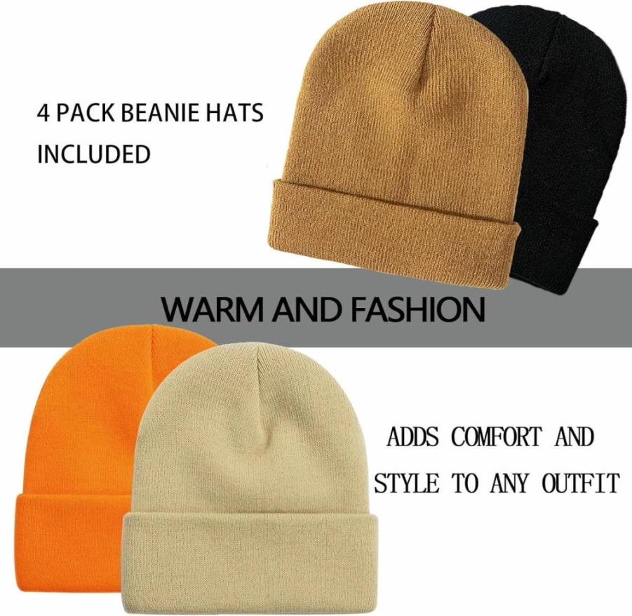 ZOORON Unisex Slouchy Beanie Hat - Soft Winter Knit Cap for Men & Women (1 or 2 Pack)