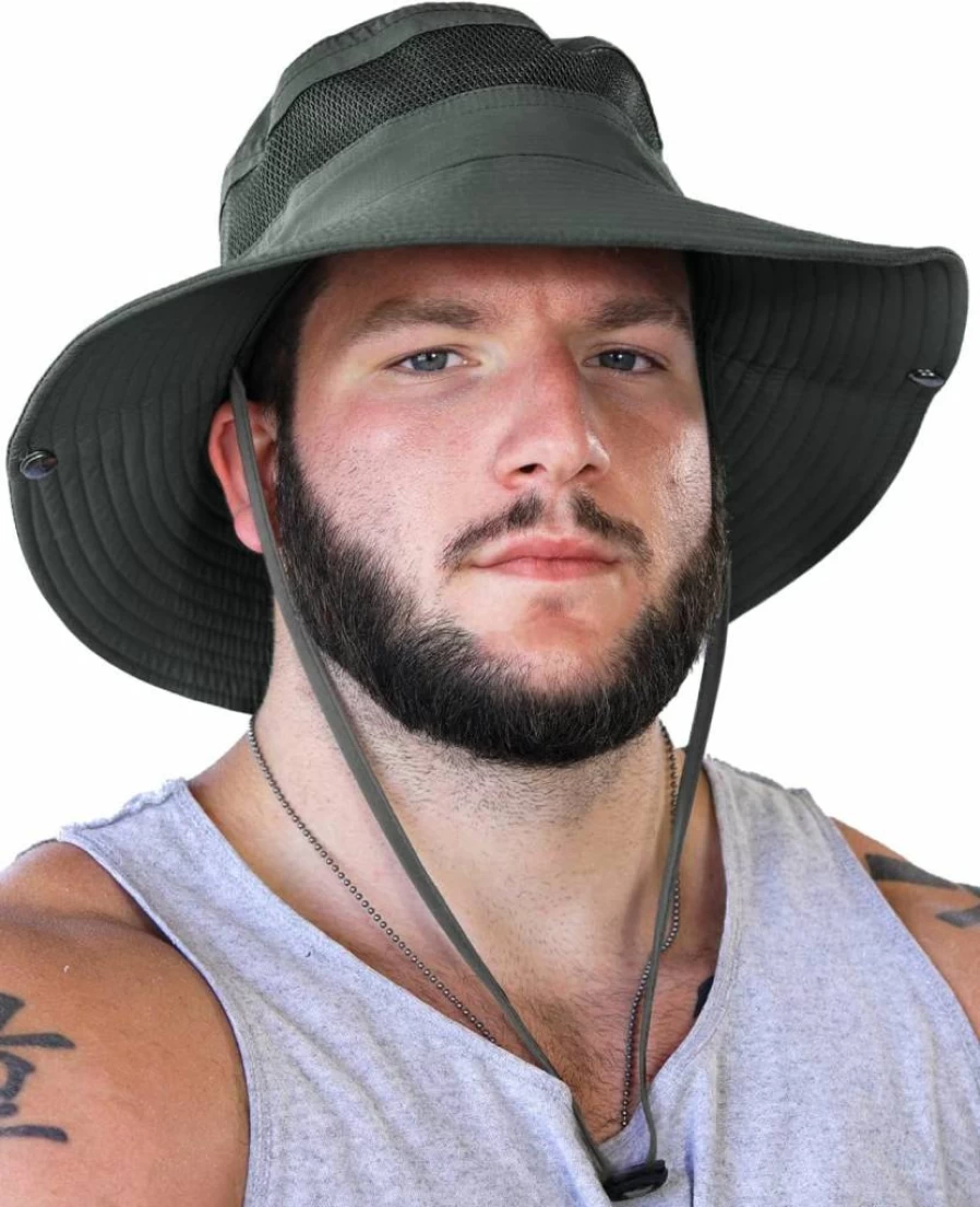 GearTOP UPF 50+ Safari Sun Hat for Men & Women - UV Protection Hiking, Fishing, Gardening Outdoor Adventure Wide Brim Hat