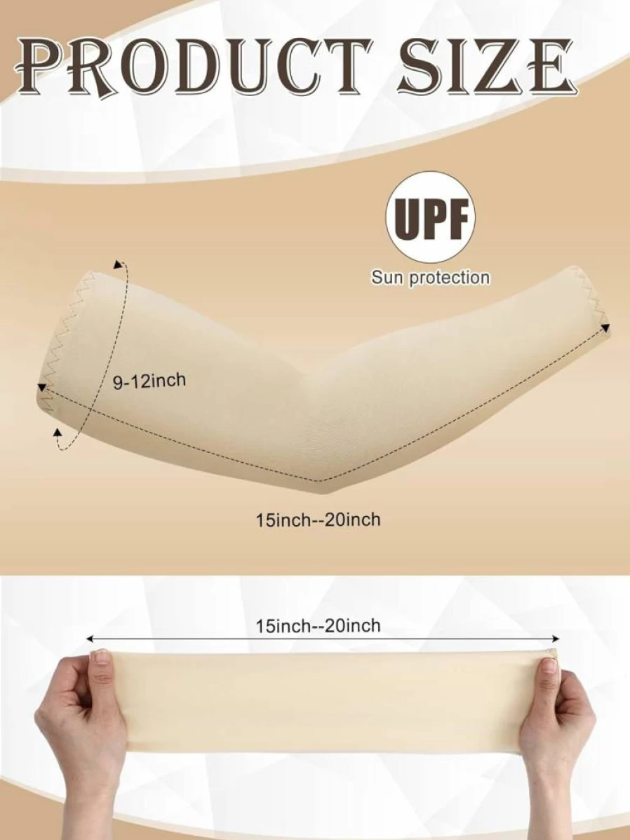 Boao UV Protection Arm Sleeves - 10 Pairs Cooling Compression Sleeves for Men & Women, Tattoo Cover Up, Outdoor Sports & Sun Safety