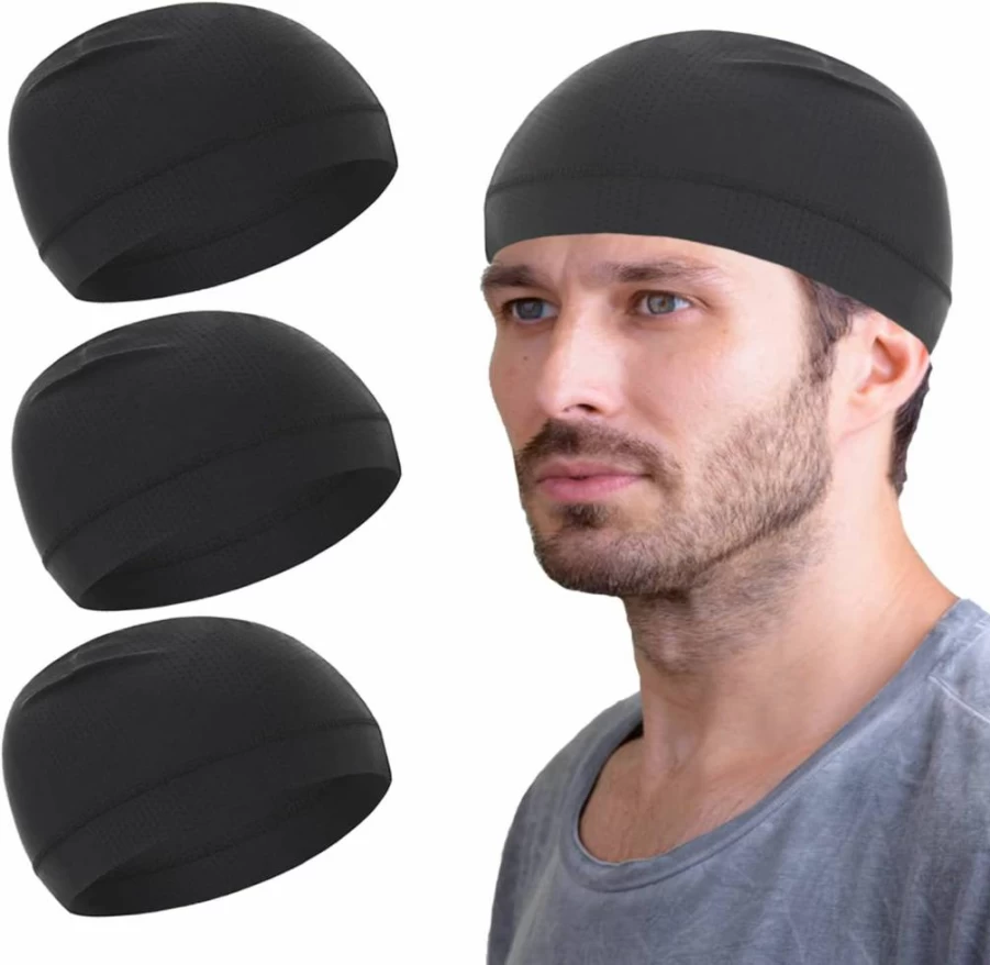 WSHSTS Cooling Skull Cap for Men & Women - Breathable Mesh Dry-Fit Helmet Liner, Moisture Wicking Summer Head Beanie for Sports & Outdoor Activities