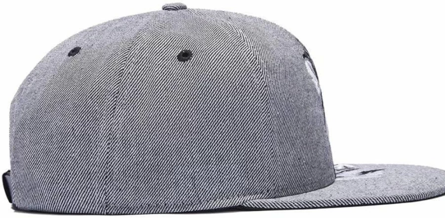 RIOREX Men's Black Hip Hop Baseball Cap with 3D Embroidery - Adjustable Strapback Flat Bill Cool Snapback Hat 1707B005
