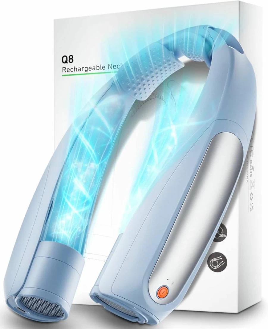 Rarekoas Portable Neck Fan with 6000mAh Battery, 6 Speed Hands-Free Wearable Personal Fan for Indoor, Outdoor, Travel - Rechargeable Cooling Gift for Women & Men