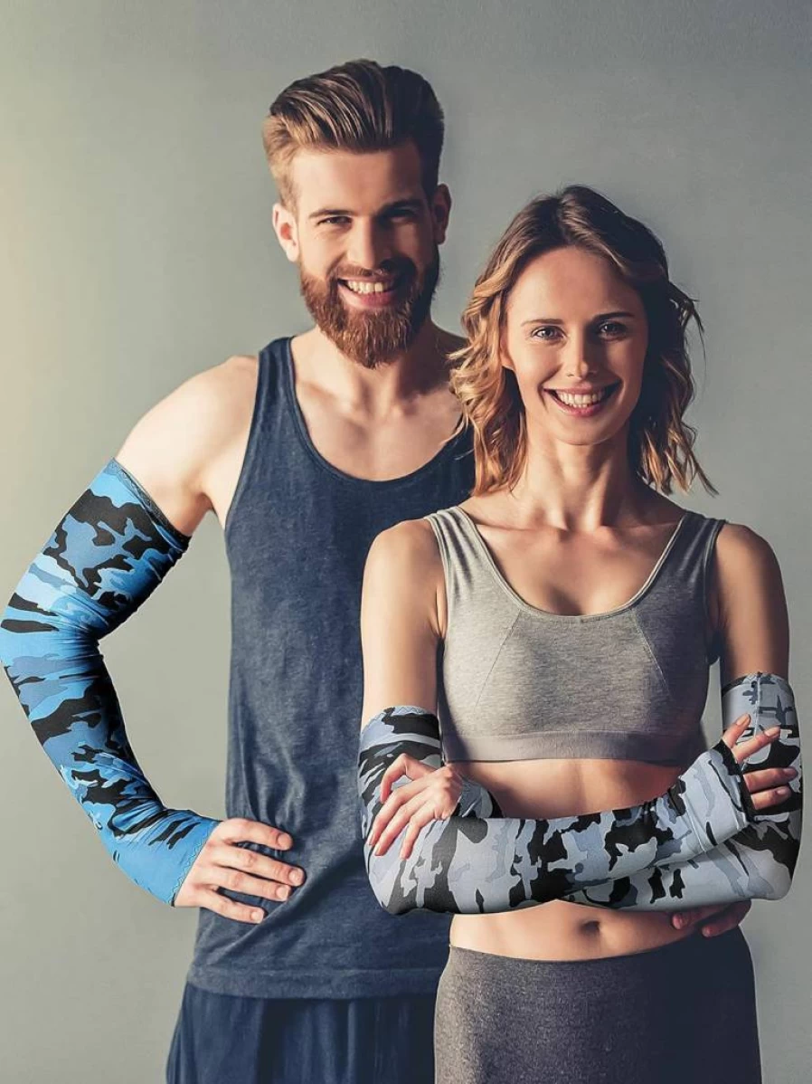 Geyoga 20 Pairs Unisex Ice Silk Sun Protection Arm Sleeves - Fingerless Cooling Gloves for Running, Cycling, Driving, Outdoor Sports, 20 Colors, Non-Slip UV Protective Arm Covers