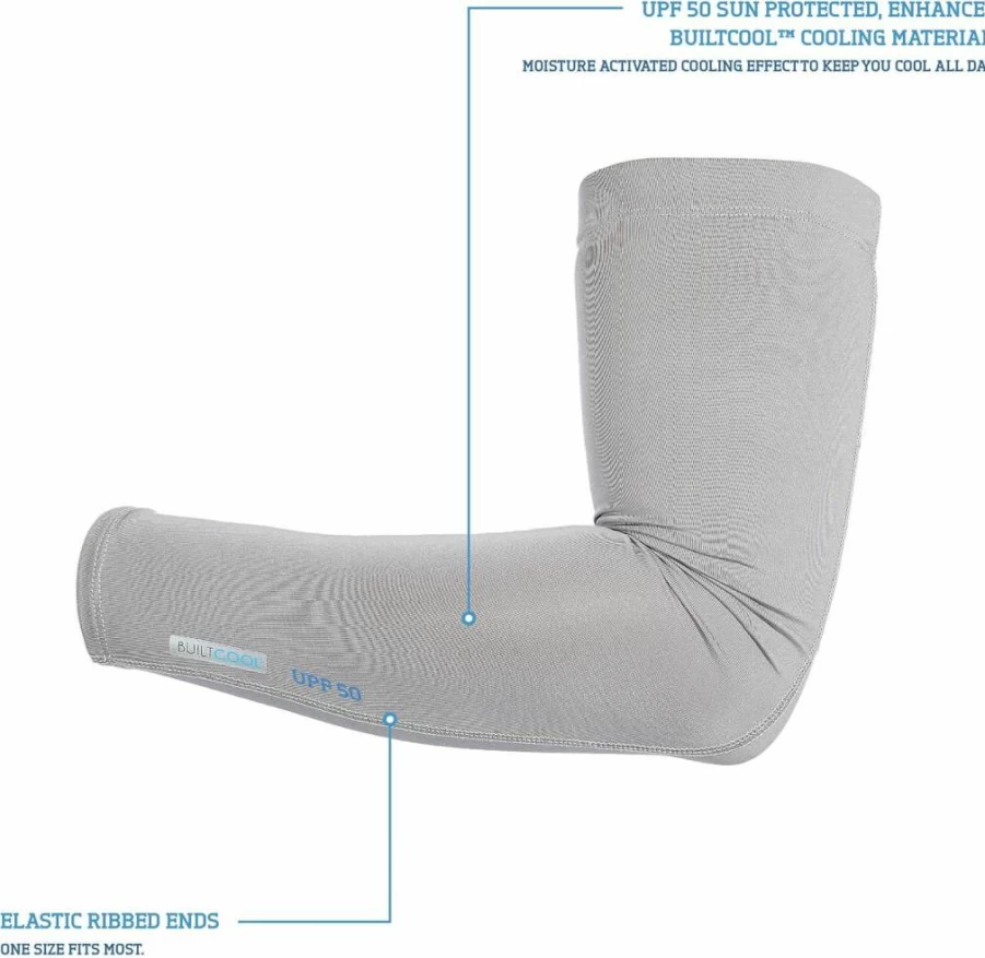 HOT SHOT Men's UV Protection Cooling Arm Sleeves for Fishing, Running, Golf & Baseball - UPF 50+ Sun Guard Sport Sleeves