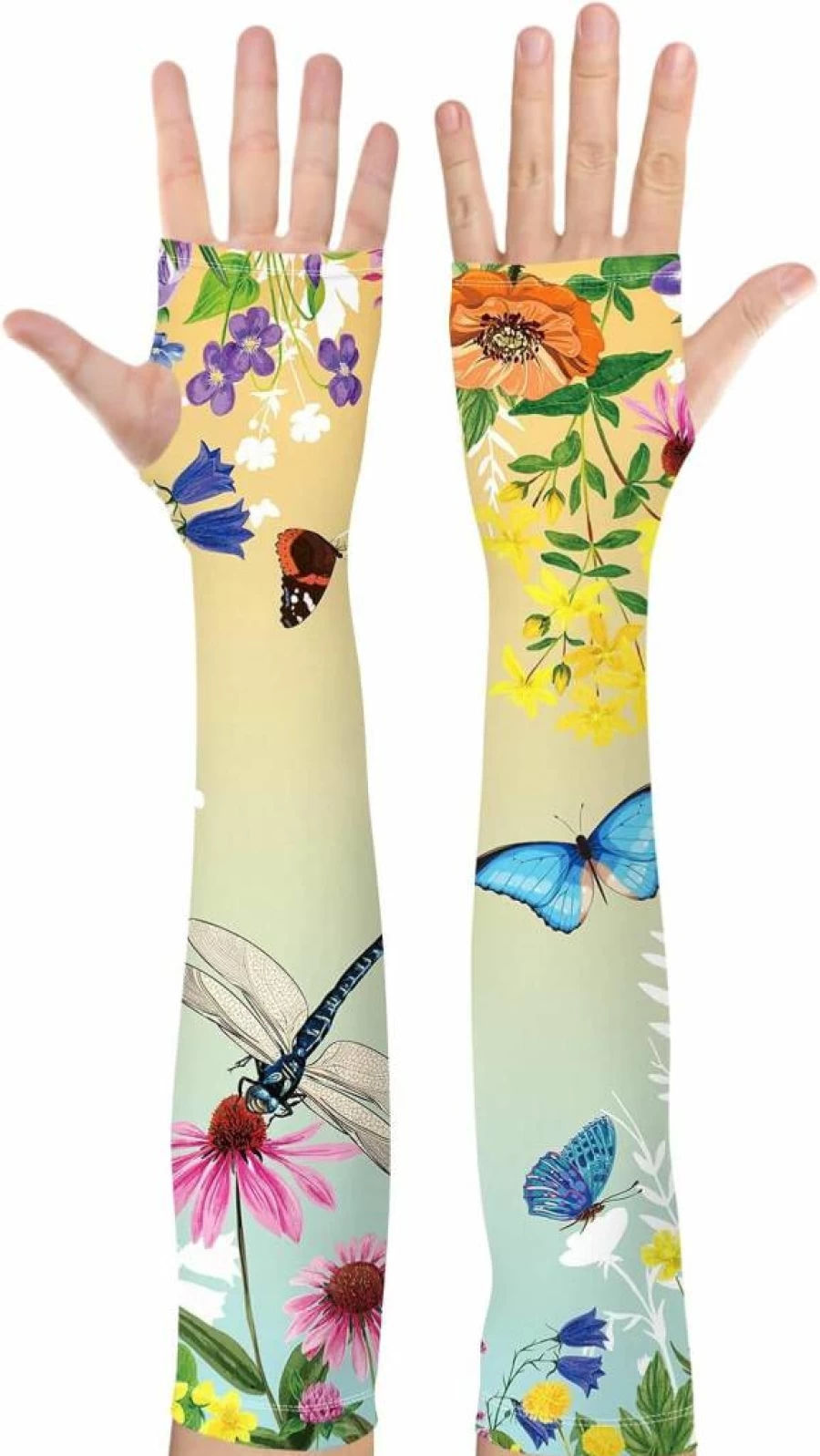 Bebila Women's UV Protection Gardening Sleeves - Anti-Scratch Cooling Arm Covers with Thumb Holes for Outdoor Farm Sun Safety