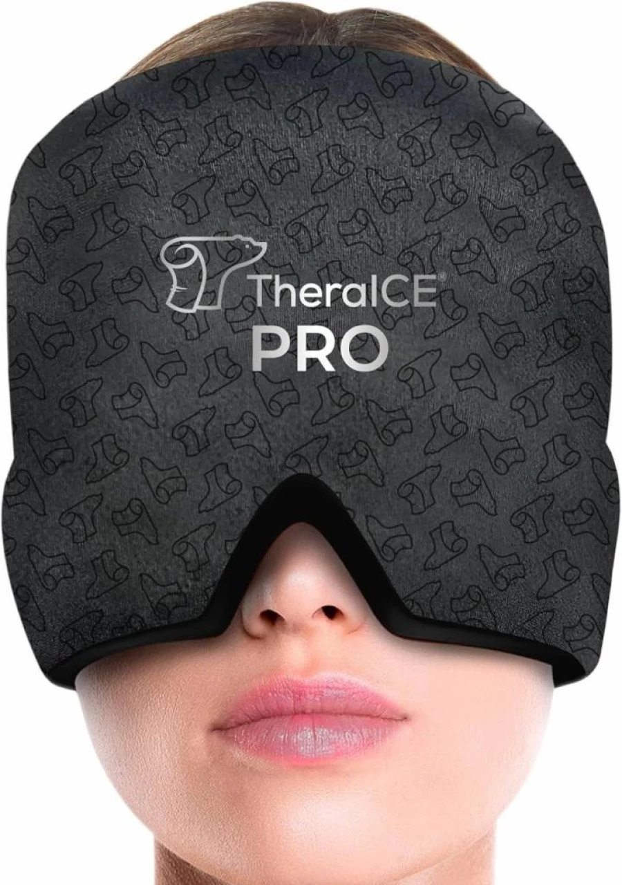 TheraICE Migraine Relief Cap - Cooling Gel Head Wrap for Headache, Stress & Hangover - Reusable Ice Pack Mask for Tension & Soothing Comfort